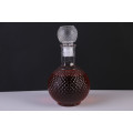 New design round glass decanter/emboss glass decanter/sealed glass storage bottle.